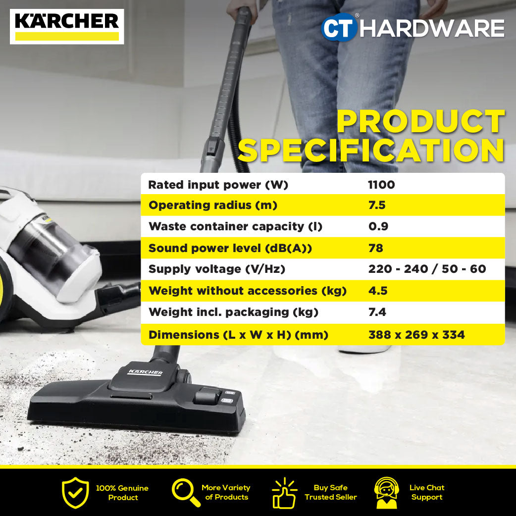 Karcher VC3 PLUS Multi-Cyclone Vacuum Cleaner 1100W 0.9l [VC3PLUS | 11980550]