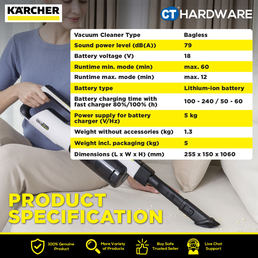 Karcher VC 4S CORDLESS Upright Vacuum Cleaner 18V 2.5Ah [VC4SCORDLESS | 11982910]