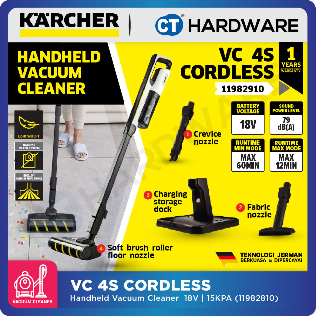 Karcher VC 4S CORDLESS Upright Vacuum Cleaner 18V 2.5Ah [VC4SCORDLESS | 11982910]