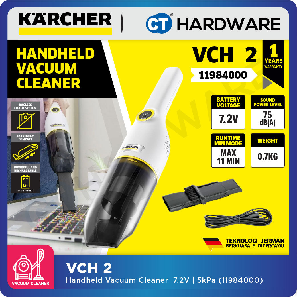Karcher VCH 2 Cordless Handheld Vacuum Cleaner 7.2V [VCH2 | 11984000]