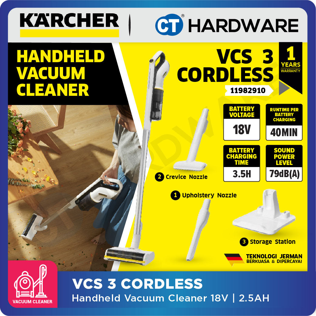 Karcher VCS 3 CORDLESS Upright Vacuum Cleaner 18V 2.5Ah [VCS3CORDLESS | 11988010]