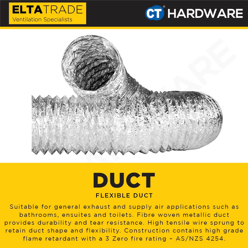 ELTA TRADE VKM15010 VENT KIT METAL 6" 150MM WITH FLEXIBLE DUCT 10 METER (EAGM + DUCT)