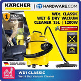 Karcher WD 1 CLASSIC Wet & Dry Vacuum Cleaner 1200W 15l [WD1CLASSIC | 10983310]