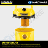 Karcher WD2PLUSV Wet & Dry Vacuum Cleaner 12L 1000W | 16280090 Multi-purpose Vacuum Cleaner High Suction Power Tech