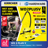 KARCHER WD3SV | WD3V | WD2PLUSV  Wet & Dry Vacuum Cleaner 1000W | 17L | Stainless Steel Tank | High Suction Power Tech