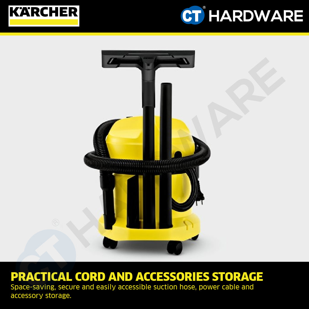 Karcher WD2 Wet & Dry Vacuum Cleaner 12L 1000W 16297640 Multi-purpose Vacuum Cleaner High Suction Power Tech