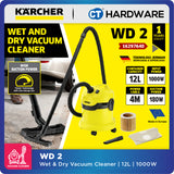 KARCHER WD3SV | WD3V | WD2  Wet & Dry Vacuum Cleaner 1000W | 17L | Stainless Steel Tank | High Suction Power Tech
