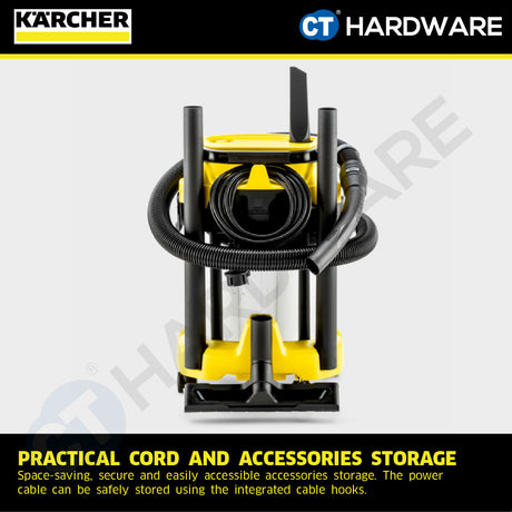 KARCHER WD3SV | WD3V | WD2PLUSV  Wet & Dry Vacuum Cleaner 1000W | 17L | Stainless Steel Tank | High Suction Power Tech
