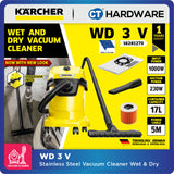 Karcher WD 3 V Wet & Dry Vacuum Cleaner 1000W 17l [WD3V | 16281270]