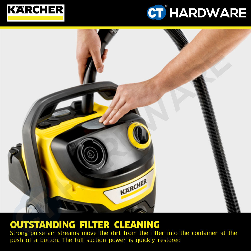 Karcher WD 5 SV Wet & Dry Vacuum Cleaner 1100W 25l Stainless Steel Tank [WD5SV | 16283500]