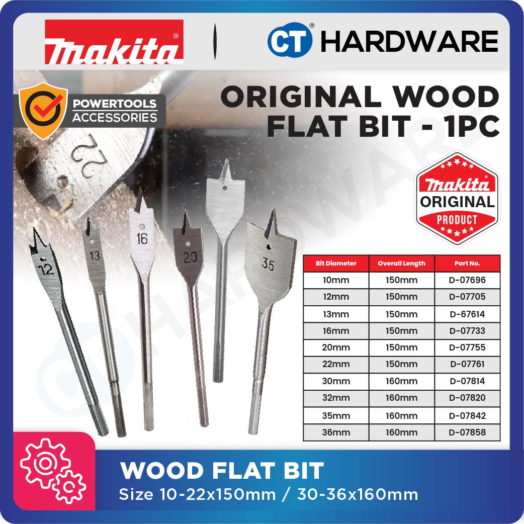 MAKITA ORIGINAL WOOD FLAT BIT - 1PC