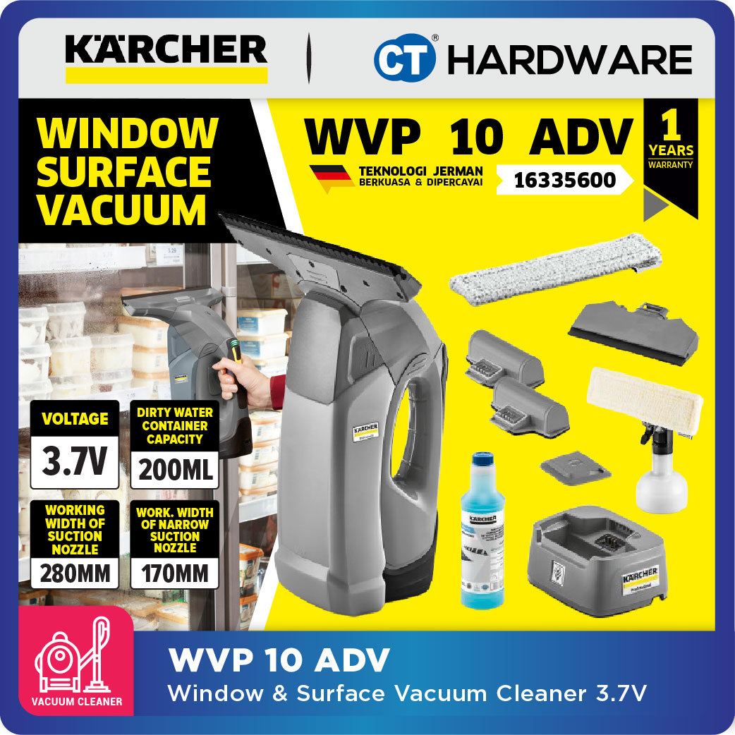 Karcher WVP 10 ADV Cordless Window and Surface Vacuum 3.7V [WVP10ADV | 16335600]