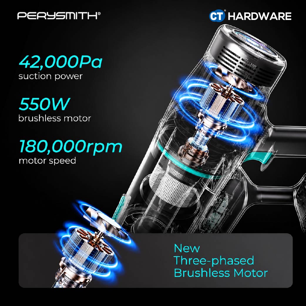 PerySmith X6 Pro Cordless Vacuum Cleaner 25.9V 42,000Pa