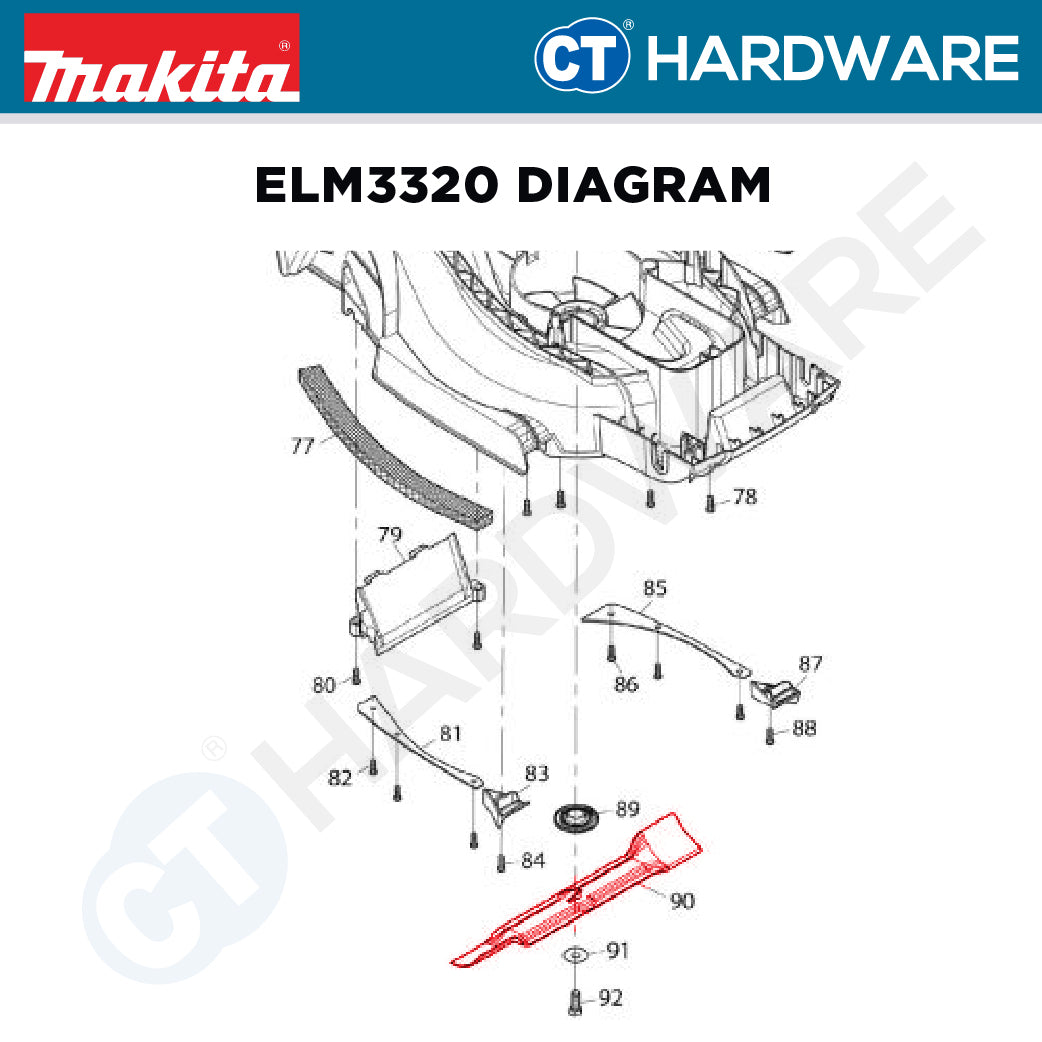 Makita YA00000731 Original Circular Blade For ELM3320 Electric Lawn Mower [ SPARE PARTS ]