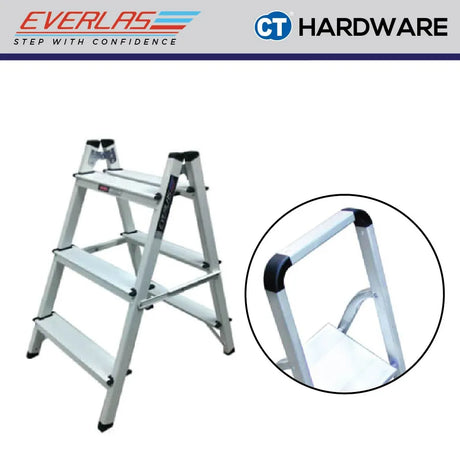 Everlas YDL Series Heavy Duty Double Sided Deluxe Ladder 6 Rungs - 7 Rungs | 150kg Max Load | SIRIM