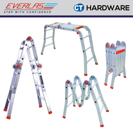 Everlas YMPRH Series Multi-Purpose Ladder 8 Rungs - 16 Rungs | 150kg Max Load | SIRIM