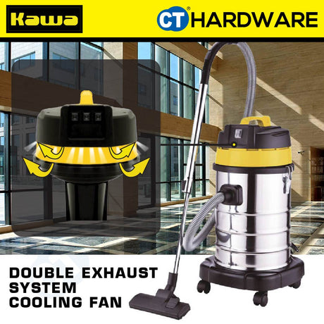 KAWA ZD1030L HEAVY DUTY STAINLESS STEEL WET & DRY VACUUM CLEANER 1000W | 30L