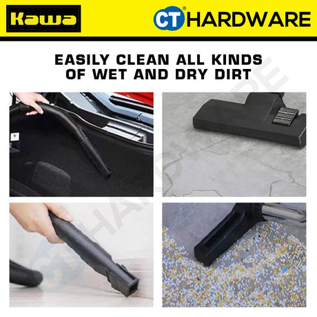 KAWA ZD1030L HEAVY DUTY STAINLESS STEEL WET & DRY VACUUM CLEANER 1000W | 30L
