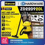 KAWA ZD220920L WET AND DRY VACUUM CLEANER WITH BLOWER FUNCTION 1200W | 20L | 80dBA | 17KPA | HEPA FILTER
