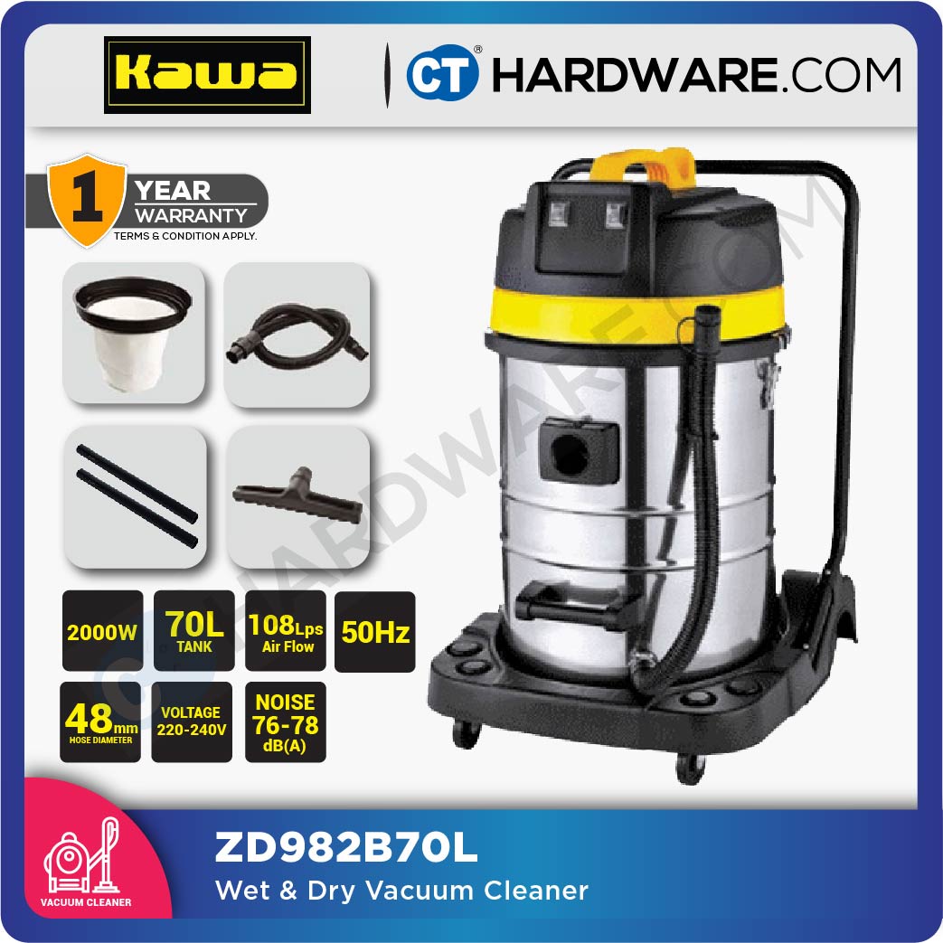 KAWA ZD98-2B-70L Wet & Dry Vacuum Cleaner (2 motor)