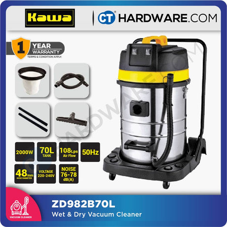 KAWA ZD98-2B-70L Wet & Dry Vacuum Cleaner (2 motor)
