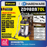 KAWA ZD98-2B-70L HEAVY DUTY STAINLESS STEEL WET & DRY 2-MOTOR VACUUM CLEANER 2000W | 70L [ ZD982B70L ]