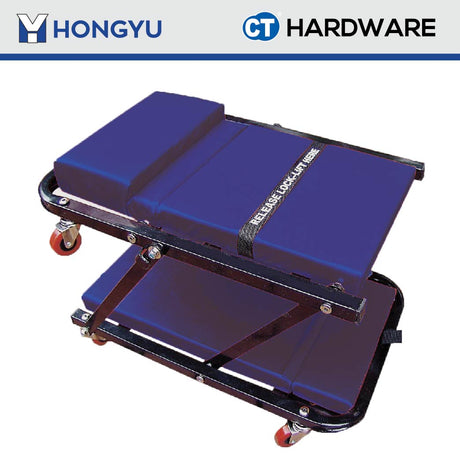 Hong Yu A1108 HEAVY DUTY CUSHION CREEPER 40"  WITH 6 WHEELS  ( BLUE COLOUR ) FOLDABLE  - TYPE 190A160