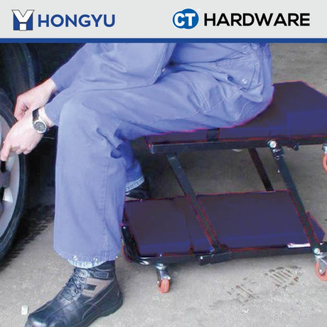 Hong Yu A1108 HEAVY DUTY CUSHION CREEPER 40"  WITH 6 WHEELS  ( BLUE COLOUR ) FOLDABLE  - TYPE 190A160