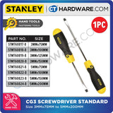STANLEY CUSHION GRIP SCREWDRIVER STANDARD SIZE 3MM x 75MM TO 5MM x 200MM