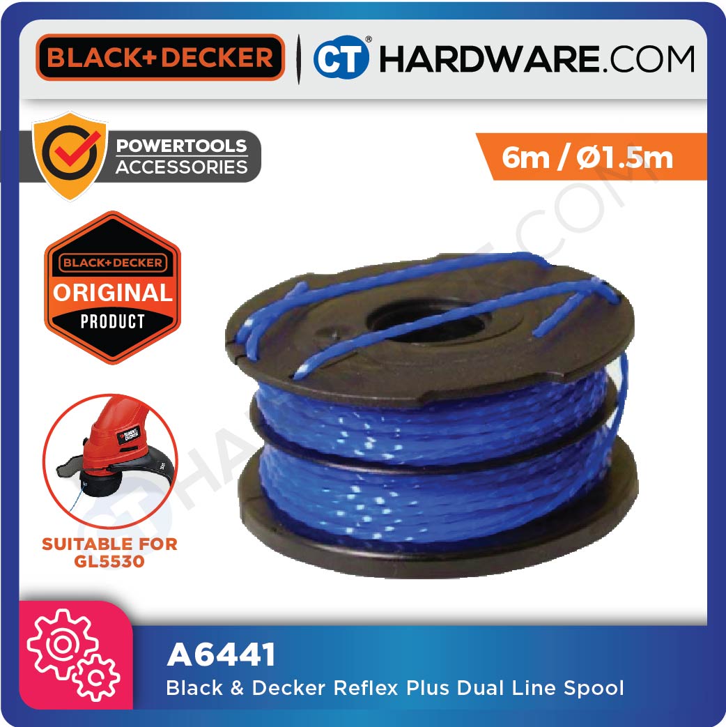 BLACK & DECKER A6441 REFLEX PLUS DUAL LINE SPOOL FOR GL5530 / GL350 / GL315 / GL680 GRASS TRIMMER REPLACEMENT PART