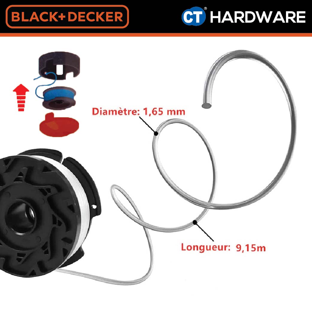 BLACK & DECKER A6481 REFLEX SPOOL LINE 10M 1.5mm FOR GL4525 / GL280 / GL530 / GLC3630L GRASS TRIMMER REPLACEMENT PART