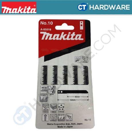 MAKITA A-85818 JIG SAW BLADE WITH 9" (60MM) TOOTH HCS SUITABLE FOR PLYWOOD [ 5PIECE ] [ A85818 ]