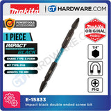 MAKITA E-15833 DOUBLE ENDED IMPACT BLACK SCREW BIT PH2 SIZE 110MM - 1PC [ E15833 ]