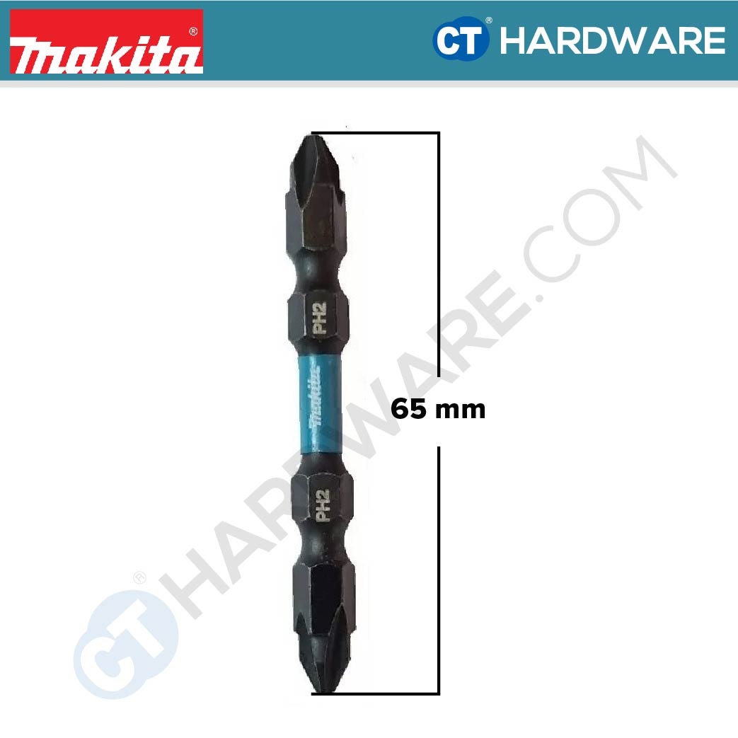MAKITA E-15827 DOUBLE ENDED IMPACT BLACK SCREW BIT PH2 SIZE 65MM - 1PC [ E15827 ]