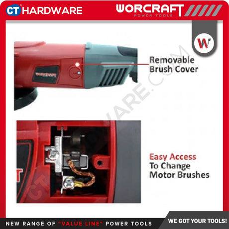 WORCRAFT AG16-180 CORDED ANGLE GRINDER 180MM (7") | 1600W | 8000RPM [ AG16180 ]