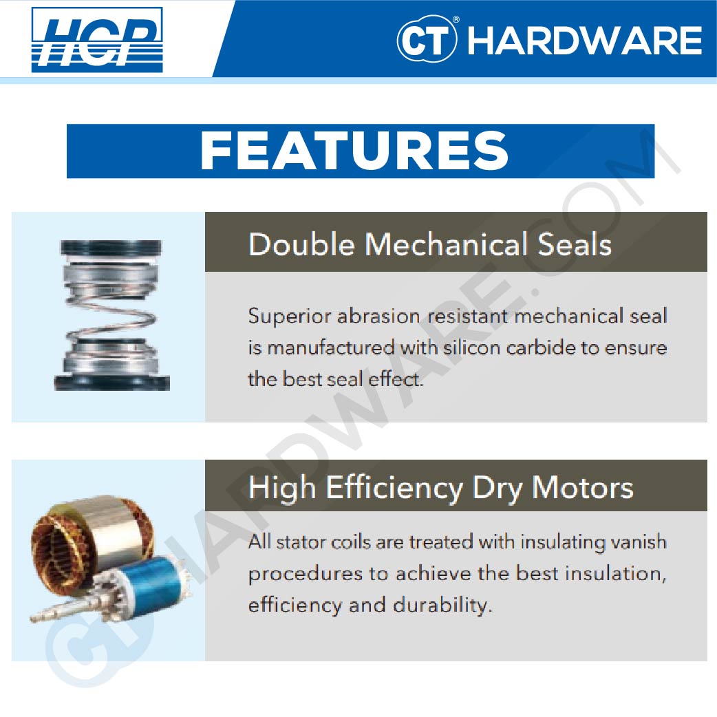HCP A-21 SUBMERSIBLE WASTEWATER SUMP PUMP 2" | 1HP | 1PH | MAX 360L/MIN | 2M(H) | MANUAL [ A21 ]