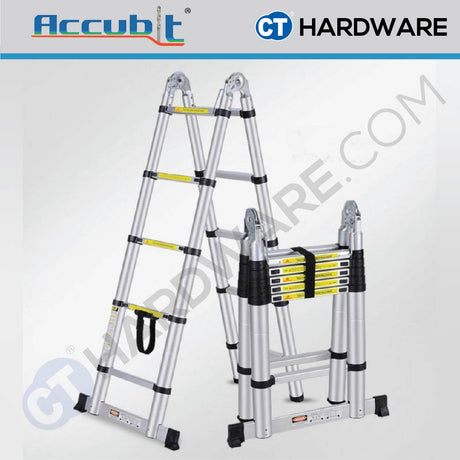 ACCUBIT MFTLC214 Aluminium Double Sided Telescopic Ladder 14 Steps 15Ft
