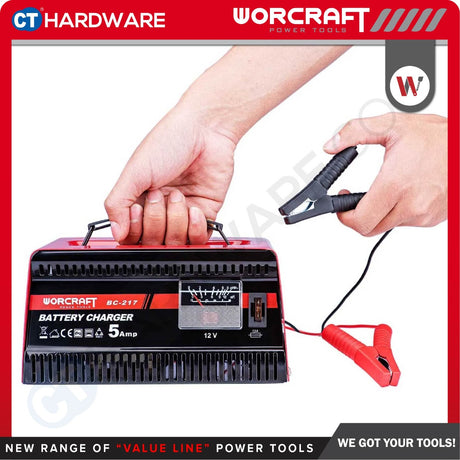 WORCRAFT BC-217 BATTERY CHARGER 12V | 5A | 240V | 16-80AH [ BC217 ]