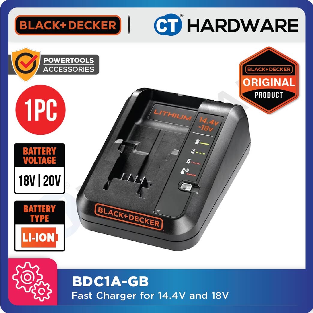 BLACK+DECKERBDC1A-GB MULTI-VOLTAGE FAST CHARGER 14.4V | 18V | 20V MAX - 1PC [ BDC1A ]