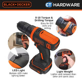 Black+Decker BDCDD12K Ultra Compact Drill 10.8V 1.5AH Li-Ion 10MM 550RPM