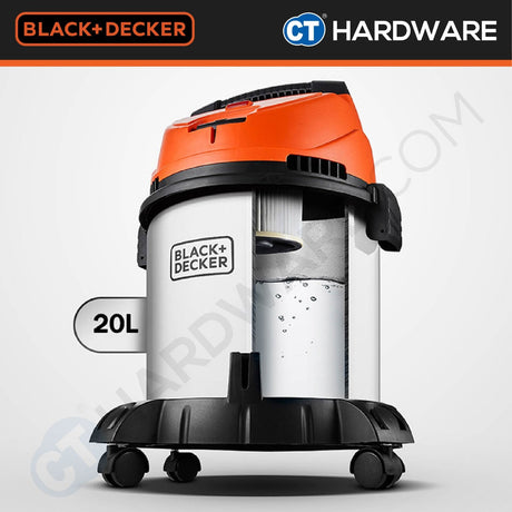 Black & Decker BDWDS20 Stainless Steel Wet & Dry Vacuum Cleaner 1600W 16L