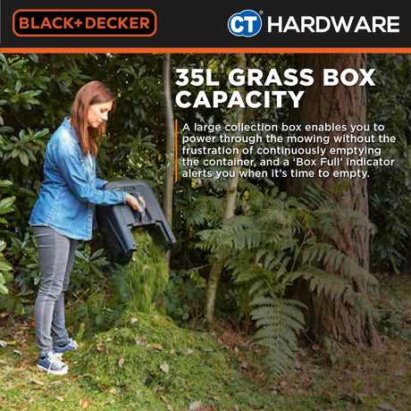 Black & Decker BEMW451BH Electric Lawn Mower 1200W 32cm 35L With Ergonomic Bike Handle