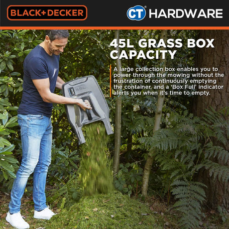 BLACK+DECKER BEMW471BH Electric Lawn Mower 1600W 38cm 45l With Ergonomic Bike Handle