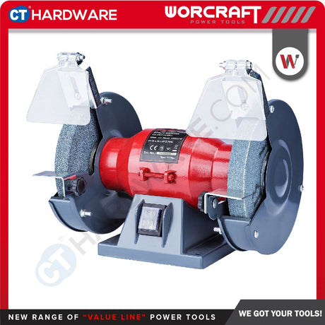 WORCRAFT BG20-150 BENCH GRINDER 6" 200W 2950RPM (150 X 16 X 12.7MM) (BG20150)