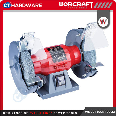 WORCRAFT BG20-150 BENCH GRINDER 6" 200W 2950RPM (150 X 16 X 12.7MM) (BG20150)