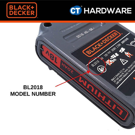 Black+Decker BL2018 Battery Pack 18V 2.0Ah For BDCHD18K/GWC1820PCF/STC1820/GTC18502 [N715588]