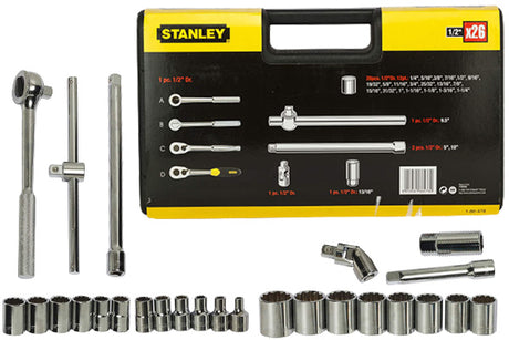 STANLEY 86478 (27 PCS) 1/2"DRIVE SOCKET SET 1/4" -1 1/4" [ 86-478-1 ]