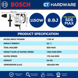 Bosch GBH 5-40 DCE Professional Rotary Hammer with SDS Max 1150W [0611264070 | GBH540DCE]