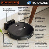 BLACK+DECKER BRVA425B00 2-IN-1 ROBOTIC VACUUM & MOP | 14.4V | 2150PA | 500ML DUSTBIN | 300ML WATER TANK