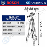 BOSCH BT 150 PROFESSIONAL BUILDING TRIPOD 1500MM ( 1/4" ) [ 0 601 096 B00 | BT150 ]